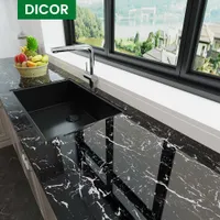60cm*5M Kitchen Oil-proof Sticker Marble Pattern Wall Stickers Waterproof High Temperature Living Room Home Decoration X0703