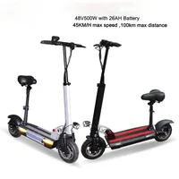 48V26AH Elektrischer Roller mit Sitz leistungsstarker 48V500W Motorrad faltbarer elektrischer Skateboard-Kick-Roller patinete eletrico