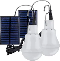 Solar Lamps Portable LED Lamp 2 Pack Securtiy Bulbs Lights Outdoor For Garden Camping Tent Fishing Energy Panel Lighting