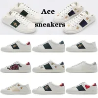 2021 Men Women Sneaker fashion Casual Shoes Snake Chaussures Leather Sneakers Ace Bee Embroidery Stripes Shoe Walking mens Sports urshoeszone