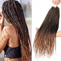 Tradition de 18 pouces Extension de cheveux Tradition africaine Tresses de cheveux Synthétiques Boîte Crochet Braids Brown Blonde Bourgogne Ombre