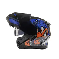 Motorradhelme DOT-Zertifizierung Dual-Linsen-Flip-Helm-Sicherheit Doppel-Moto-Motorrad mit innerer Sonnenblende