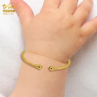 Bangle Aniid Personaliseer Baby Armband Smooth Bangles Custom Naam Peuter Meisjes Geboren Koper Verstelbare Link Goud Geen Fade Sieraden