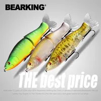 BEARKING 3pcs per set Fishing Lures 135mm 1oz Jointed minnow Wobblers ABS Body with Soft Tail SwimBaits soft lure 220118