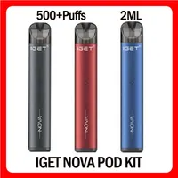 Autêntico IGET NOVA POD Kit 500+ Puffs 2ml 350mAh Bateria Recarregável Vape Pen 100% GeninuaA57