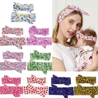 Mamma Kids Headband Söt blommor Headbands Yoga Bandanas Headdress Baby Girl Bow Heart Hair Band Headwear