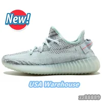 2021 Fashion Kanye wholesale Ash Blue Men Women Mesh Running Shoes Fast delivery from US warehouse Fashion Outdoor Sport Black Static Zebra Yeezreel Earth With Box