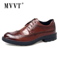 MVVT أزياء طباعة أحذية جلد طبيعي الرجال اللباس الرسمي الرجل البريطاني البروغ الانزلاق على أوكسفورد 210906