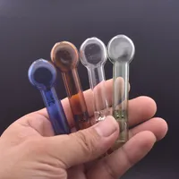 Wholesale Colorful MINI colorful Glass cigarette filter pipe thick heady Pyrex One Hitter tobacco smoking dry herb pipes