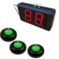 Wireless Take A Number System Simple Electronics Queue Management with 2-digit Display Next Control Button Ticket Counter Dispenser Bell