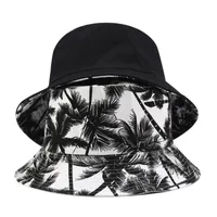 Ampio cappello da corn moda donna e uomini stampa tela a due lati all'aperto secchio cappello cappello da sole cappuccio di lana hip-hop casual casual