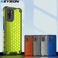KEYSION Shockproof Case for Redmi Note 11 10 Pro Max 9 9T 8 8T Honeycomb Phone Cover for Xiaomi POCO X3 NFC M3 M4 Mi 11T 11i F3