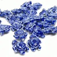 20pcs / lot sur des perles de céramique de bricolage de 18x15mm pour la fabrication de bijoux Mélange Couleur de la tortue de mer de la tortue de mer de jingdezhen Bracelet 1157 T2