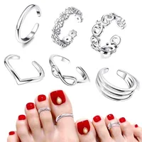 Dinty Carino Silver Toe Ring Ring Finger Beach Sexy Corpo gioielli per le donne regolabili