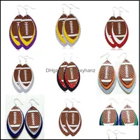 Brincos do lustre de lustres de joias de jóias em couro de lastro de joias de couro macio de bola de beisebol de futebol Volleyball Folha de basquete 2021 9WB
