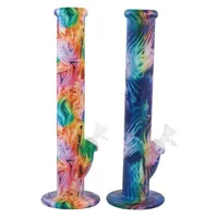 Stock in USA!! silicone water pipes 14&#039;&#039; smoking hookah bong dab oil rig Herb hookahs Bongs luminous available