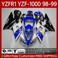 Corpo da motocicleta para Yamaha YZF-R1 YZF-1000 YZF R1 1000 CC 98-01 Bodywork 82No.37 YZF R1 1000CC YZFR1 Blue Black 98 99 00 01 YZF1000 1998 1999 2000 2001 Kit de feiras de OEM