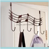 Rails Storage Housekeeping Organization Home Gardenwavy Musical Notes 5 Hooks Wall Mounted Coat Rack Clother Door Hanger Elegant 11UA1 DRO