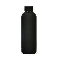 501-600ml Bottiglia di acqua smerigliata in acciaio inox Acciaio inossidabile Sport Sports Isolamento da viaggio Vacuum Black Bottles WLL884