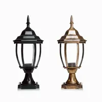 Lampy Lawn Homestia Black / Bronze E26 / 27 Światła filarowe 85-280 V Glass Glass Perfect Retro Light Elegancka Słoneczna dla Kryty Outdoor,