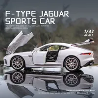 1/32ジャガーF型スポーツカーモデル玩具シミュレーションサウンドライトプルバックアロイダイキャストおもちゃ車