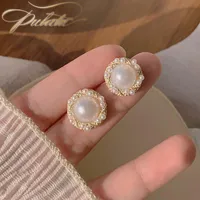 Stud PULATU Women Designer Pearl Earrings Luxury Jewelry Fashion Vintage Accessories Regalos Para Mujeres Originales