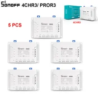 安価な家電エレクトロニクス1/5 PCS ITEAD SONOFF 4CHR3/ PROR3 SMARTモジュールスマート433 MHz RFリモートコントロールWIFI 4 G ...