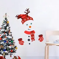 Adesivi murali Snowman Frigorifero Magneti carino divertente vacanza decorazioni natalizie per adesivo frigorifero