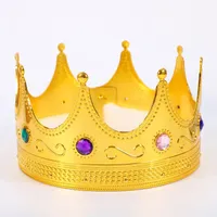 Ampio cappello da corn Children Dance Party Dress-up Imitazione Diamante Plastic Emperor Hat King Crown Prince Compleanno Caps Performance Popografia Pop Prop