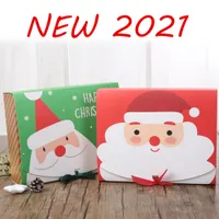 NY!!! Jul Eve Stor presentförpackning Santa Claus Fairy Design Kraft Papperskort Presentfest Favorit Aktivitet Box Röda Gröna Gåvor Paketlådor