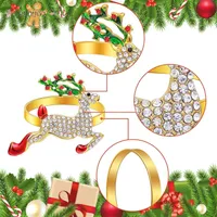 Weihnachtshirsch Rentier Serviette Ringe mit Bling Strasssteine ​​für Hochzeit Weihnachtsfeier Home Küche Esszimmer Tischzubehör BS09