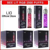 LIO Official Store Bee Lit Disposable Cigarette RGB Vape 2500+ Puffs 1300mAh Battery 6.0ml Pods Vapes Pen Stick Electronic Ecigs Cigarettes
