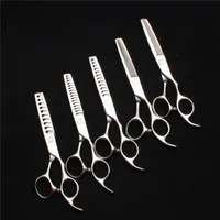 Hair Scissors 6&#039;&#039; 17cm Customized Logo 440C Silver Screw Hairdressing Thinning Professional Barber Shop C2008