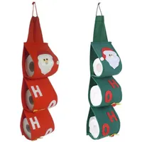 Kerstdecoraties 3 Lagen Santa Claus Patroon Toiletrol Papier Covers Decor Badkamer Opknoping Handdoek Servet Opbergtas Organizer Houder