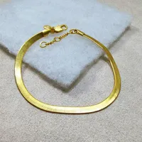 Retro Simple Snake Bone Chain Brass Bracelet Female Niche Design Online Celebrity Fashion Temperament Hand Jewelry Charm Bracelets