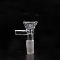 Glass Bowl Pipe Clear Sliders 14mm 18mm Male Joint Dry Oil Burner Hookahs Herb Tobacco Bowls With Handle For Smoking Pipes Tools Accessories