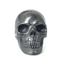 2 '' Black Iron Stone Skull Skull Specimen Healing Reiki Avacinato a mano Altare figurine