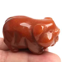 2 polegadas Altura Natural Quartzo Pig Pet Figurines Crystal Healing Reiki