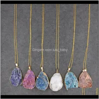 Irregular Natural Stone Oval Crystal Chain Jewelry For Women Fashion Gifts G9H2N Necklaces 68Gj3
