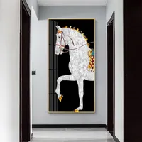 왕의 영광의 현대 캔버스 그림 말 벽 예술 거실 유럽 기사 스타일 홈 장식 포스터 및 인쇄 210827