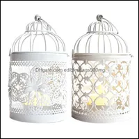Décor Home & Garden Candle Holders 2 Pcs Birdcage Metal Vintage Lanterns Decorative Tealight Holder Centerpieces For Table Wedding Indoor Ou