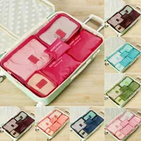 Storage Bags 6Pcs Waterproof Travel Clothes Luggage Pouch Portable Compression Cube Organizer Packing Toiletry Bag