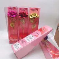 Party Tanabata Walentynki Dekoracji Kolor Róże Gwiaździste Sky Glowing Gold Folia Róża Pudełko Dla Kobiet
