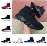 2022 Designer Mens Stick Sock Shoes Platform Womens Sneakers Speed ​​Trainer Triple Black White Blue Beige Classic With Lace Jogging Walking Outdoor Storlek 36-45
