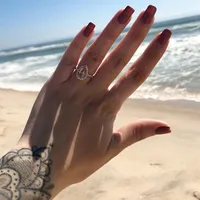 結婚指輪ローズゴールドリングナシの形アールデコアンティークエンゲージメント女性のための誕生石ホワイトジュエリーアクセサリー