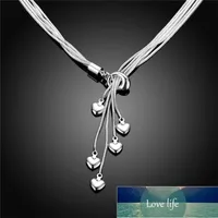 Yeni Stil 925 Gümüş Kolye Beş Kalp Yılan Zincir Kadın Charm Nişan Parti Düğün Moda Takı Fabrika Fiyat Uzman Tasarım Kalitesi Son Tarzı