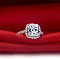 結婚式の婚約指輪US Gia Sonaダイヤモンドのドリル3世代IJカラー3カラットプラチナ版のスターリングシルバー女性
