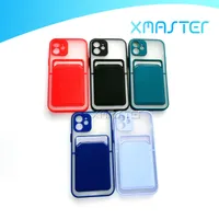 Porta carte Slot Custodie telefoniche traslucide per iPhone 12 Pro Max 11 XR 8 Samsung Nota 20 Ultra S21 Plus A82 5G Xamster