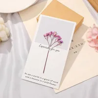Nos Stock Valentine Flores Cartões Favor Favor Gypsophila Secado manuscrito Bênção Presentes Cartão Aniversário Casamento Convites DHL Entrega GRÁTIS
