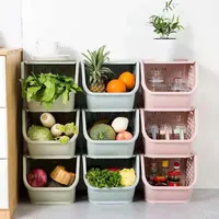 La cucina di grande capacità può essere impilabile frutta e cestino ortofrutticoli Home Storage Organization Rack Finitura